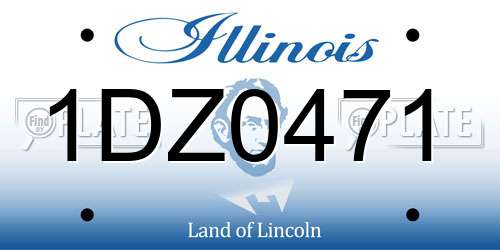 1DZ0471 Illinois License Plate