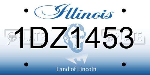 1DZ1453 Illinois License Plate