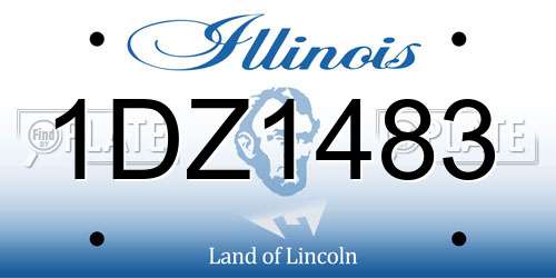 1DZ1483 Illinois License Plate