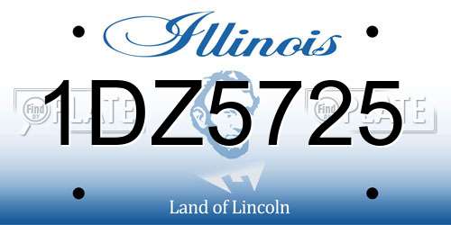 1DZ5725 Illinois License Plate