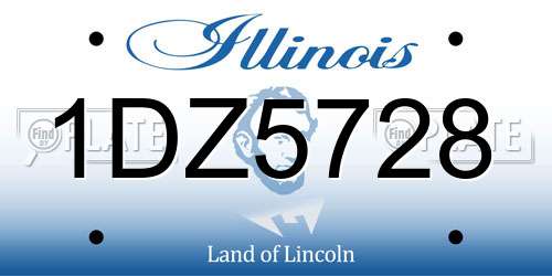 1DZ5728 Illinois License Plate
