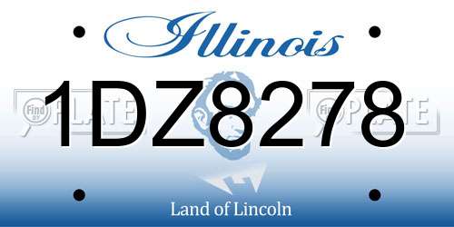 1DZ8278 Illinois License Plate
