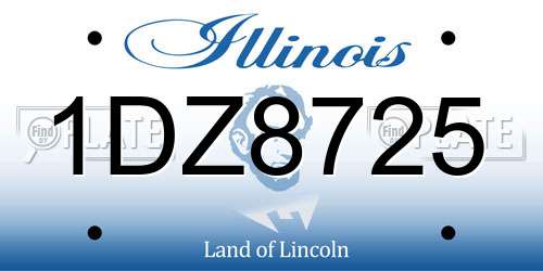 1DZ8725 Illinois License Plate
