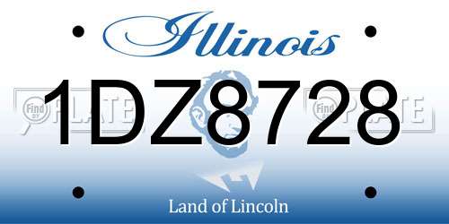 1DZ8728 Illinois License Plate