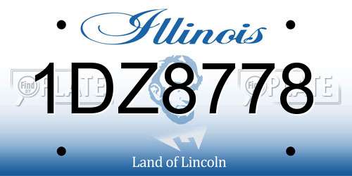 1DZ8778 Illinois License Plate