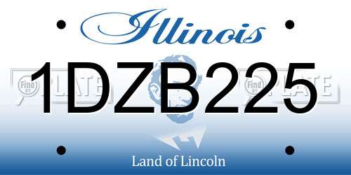 1DZB225 Illinois License Plate