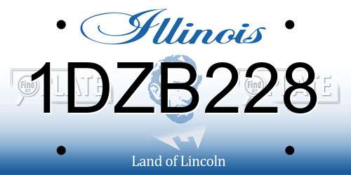 1DZB228 Illinois License Plate
