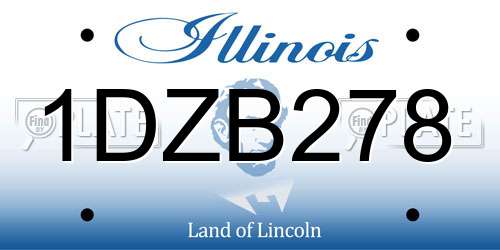 1DZB278 Illinois License Plate