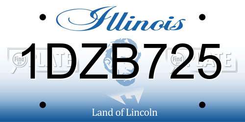 1DZB725 Illinois License Plate