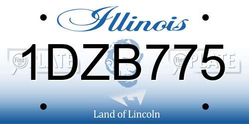 1DZB775 Illinois License Plate