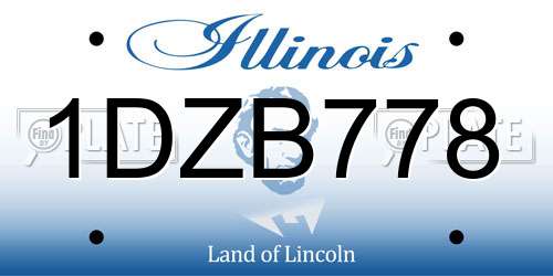 1DZB778 Illinois License Plate