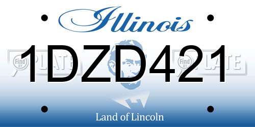1DZD421 Illinois License Plate