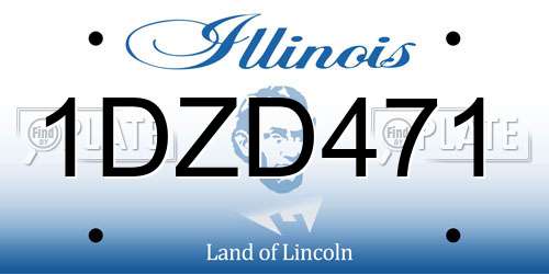 1DZD471 Illinois License Plate