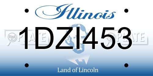 1DZI453 Illinois License Plate