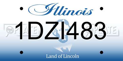 1DZI483 Illinois License Plate