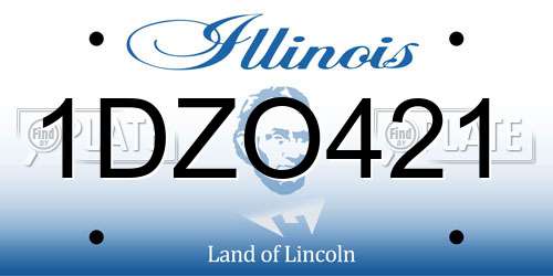 1DZO421 Illinois License Plate