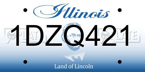 1DZQ421 Illinois License Plate