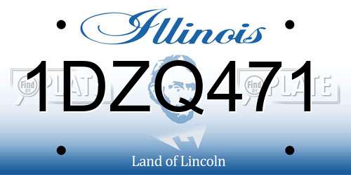 1DZQ471 Illinois License Plate