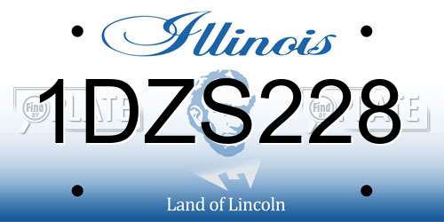 1DZS228 Illinois License Plate