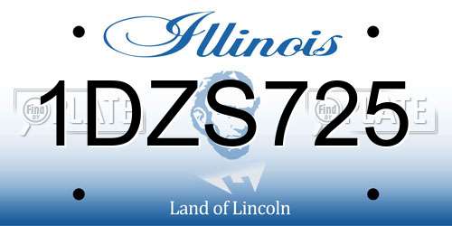 1DZS725 Illinois License Plate