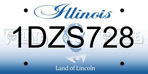 1DZS728 Illinois License Plate