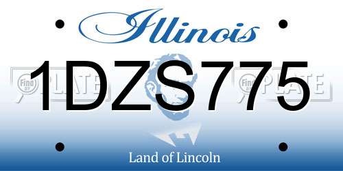 1DZS775 Illinois License Plate