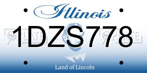 1DZS778 Illinois License Plate