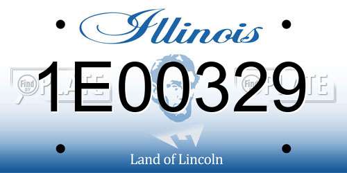 1E00329 Illinois License Plate