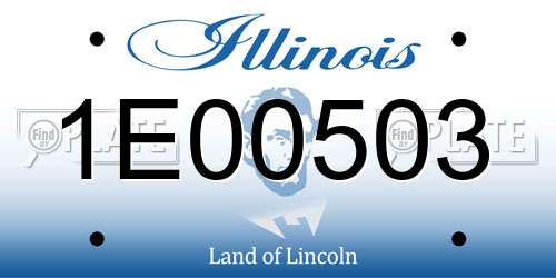 1E00503 Illinois License Plate