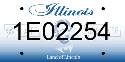 1E02254 Illinois License Plate