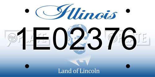 1E02376 Illinois License Plate