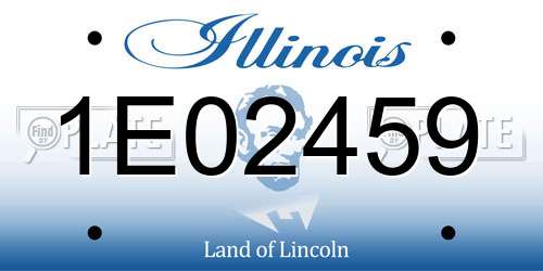 1E02459 Illinois License Plate