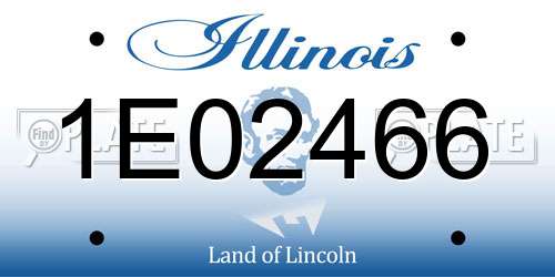 1E02466 Illinois License Plate