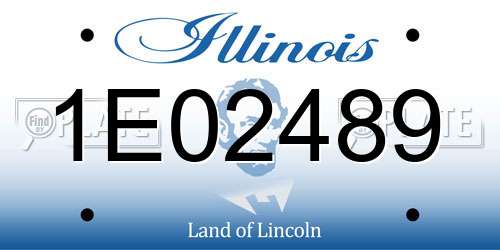 1E02489 Illinois License Plate