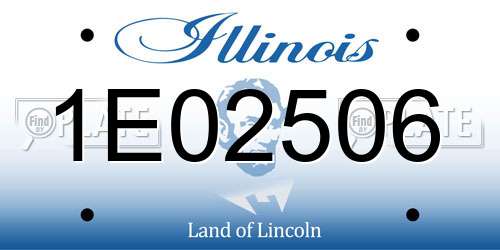 1E02506 Illinois License Plate