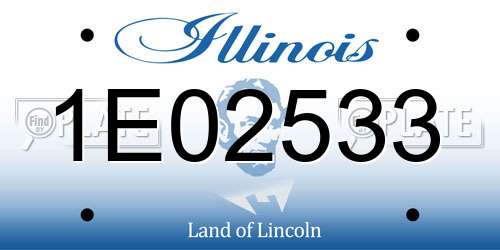 1E02533 Illinois License Plate