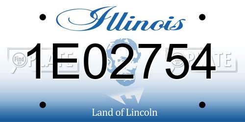 1E02754 Illinois License Plate