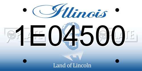 1E04500 Illinois License Plate
