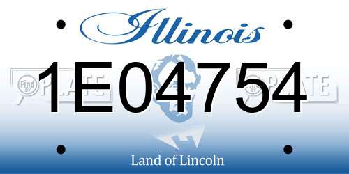 1E04754 Illinois License Plate