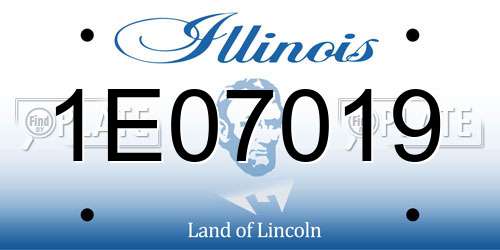 1E07019 Illinois License Plate