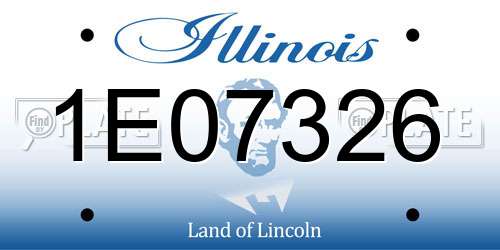 1E07326 Illinois License Plate