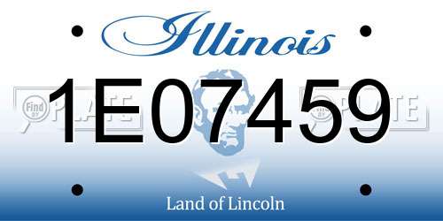 1E07459 Illinois License Plate