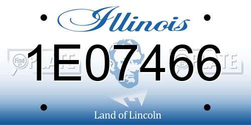 1E07466 Illinois License Plate