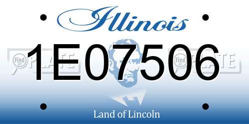 1E07506 Illinois License Plate