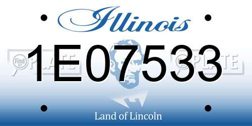 1E07533 Illinois License Plate