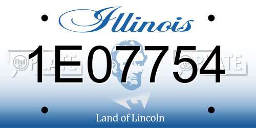 1E07754 Illinois License Plate