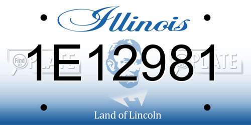 1E12981 Illinois License Plate