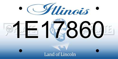 1E17860 Illinois License Plate