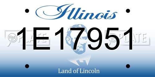 1E17951 Illinois License Plate