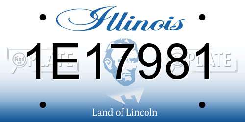 1E17981 Illinois License Plate